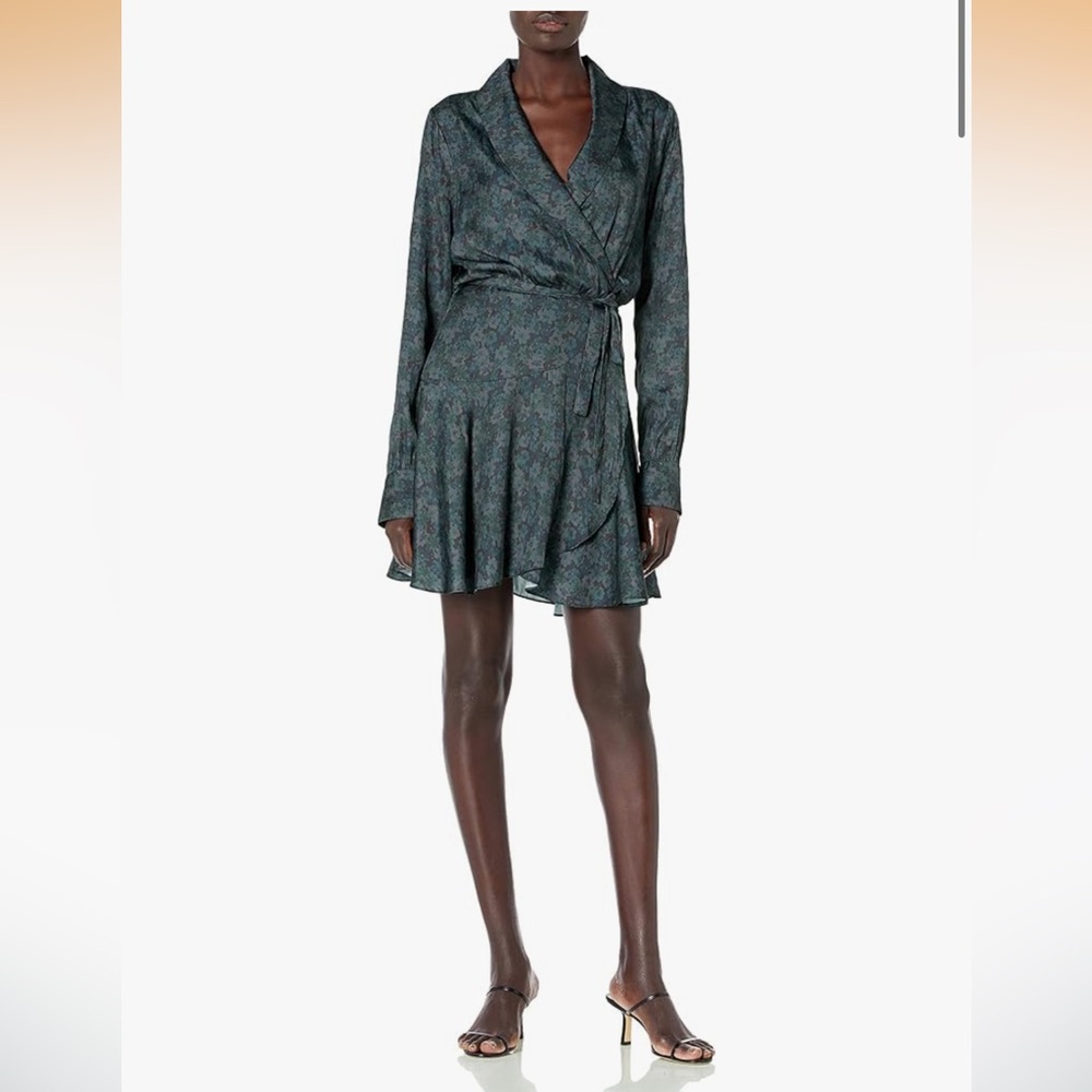 PAIGE Women's Emeline Long Sleeve Wide Cuff Self Tie Mini Dress Multi Color, S